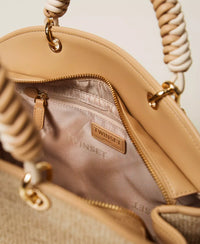 Twinset Raffia-Effect Bowler Bag