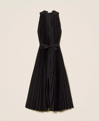 Robe longue en crêpe de Chine et popeline Twinset