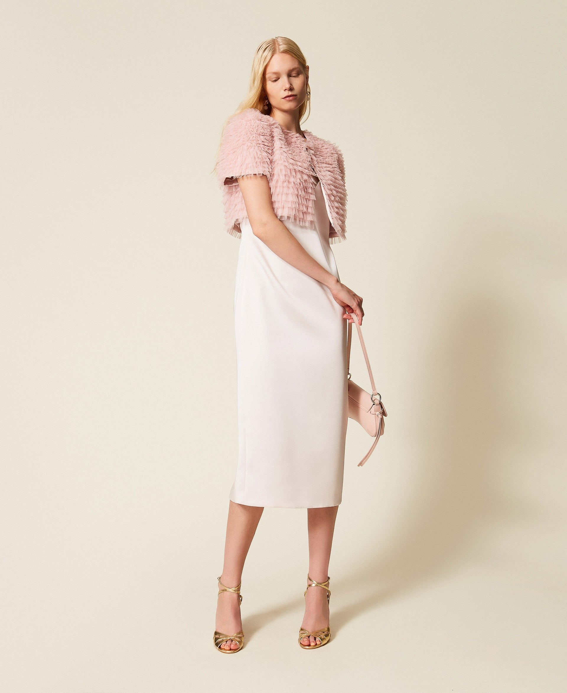 Twinset Cropped Tulle Ruffle Jacket