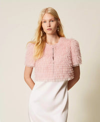 Twinset Cropped Tulle Ruffle Jacket