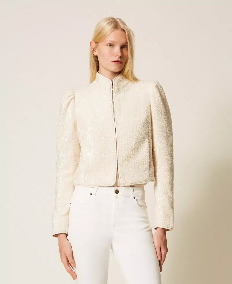 Twinset Bouclé Jacket With Sequins