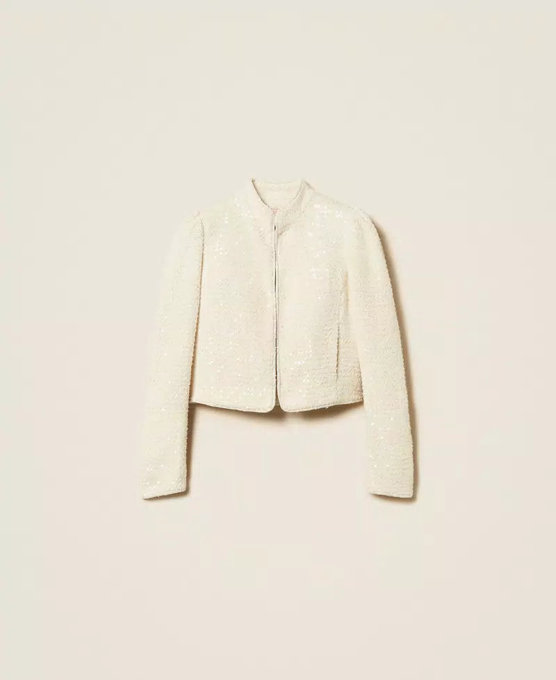 Twinset Bouclé Jacket With Sequins
