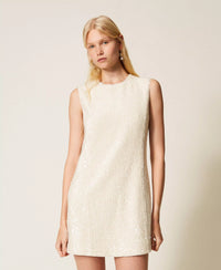 Twinset Short Bouclé Dress With Sequins