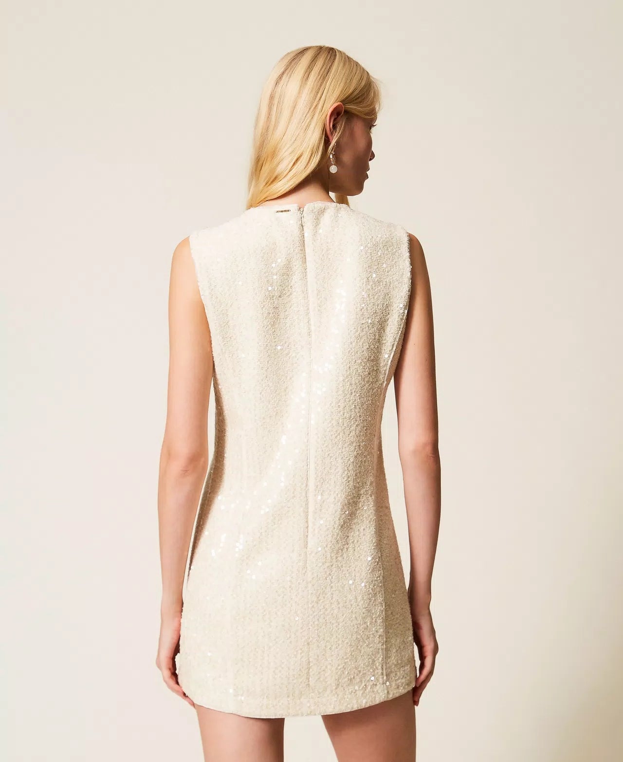 Twinset Short Bouclé Dress With Sequins
