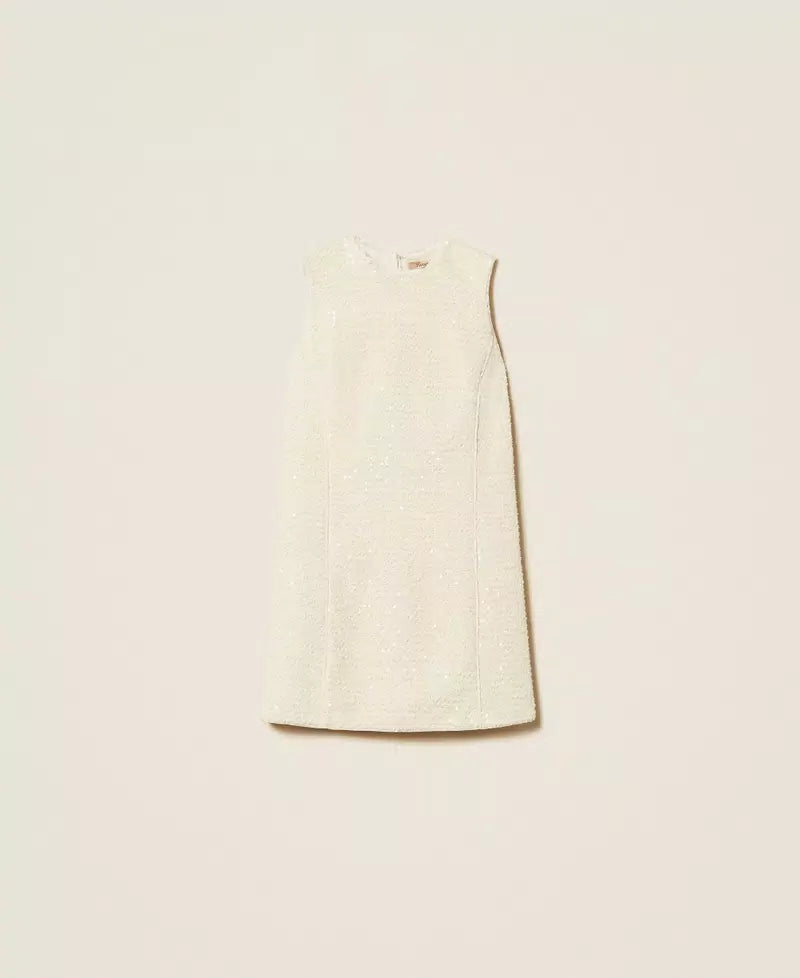 Twinset Short Bouclé Dress With Sequins