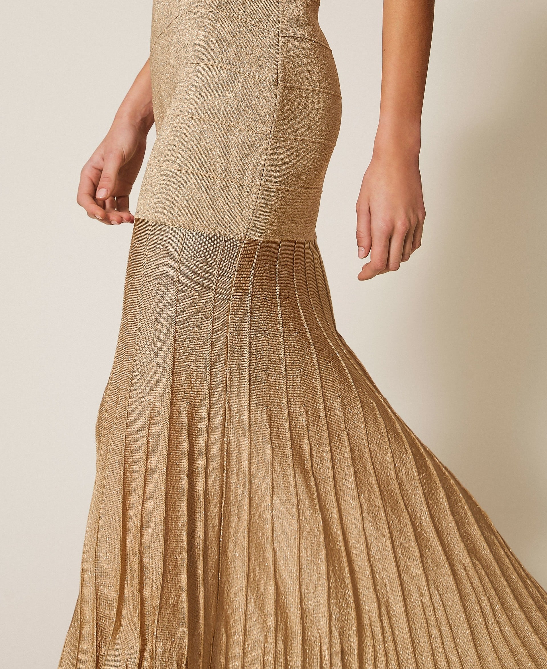 Twinset Long Knit Dress With Lurex