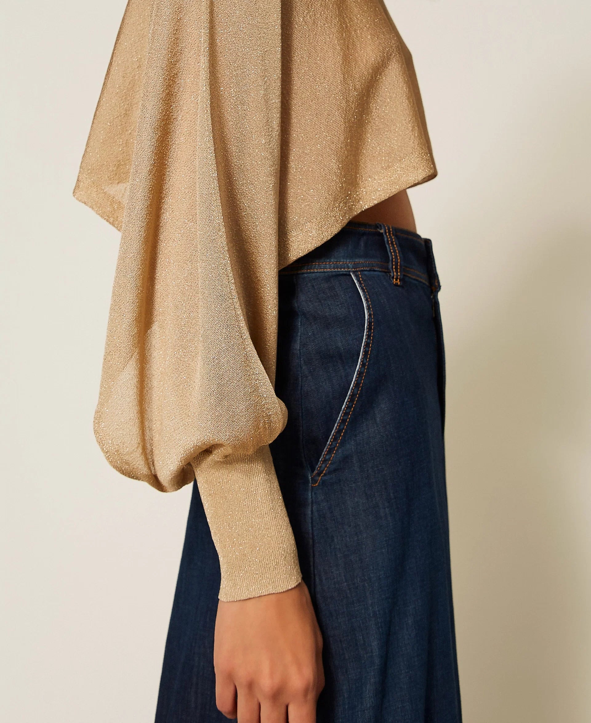 Twinset Cropped Jumper With Lurex