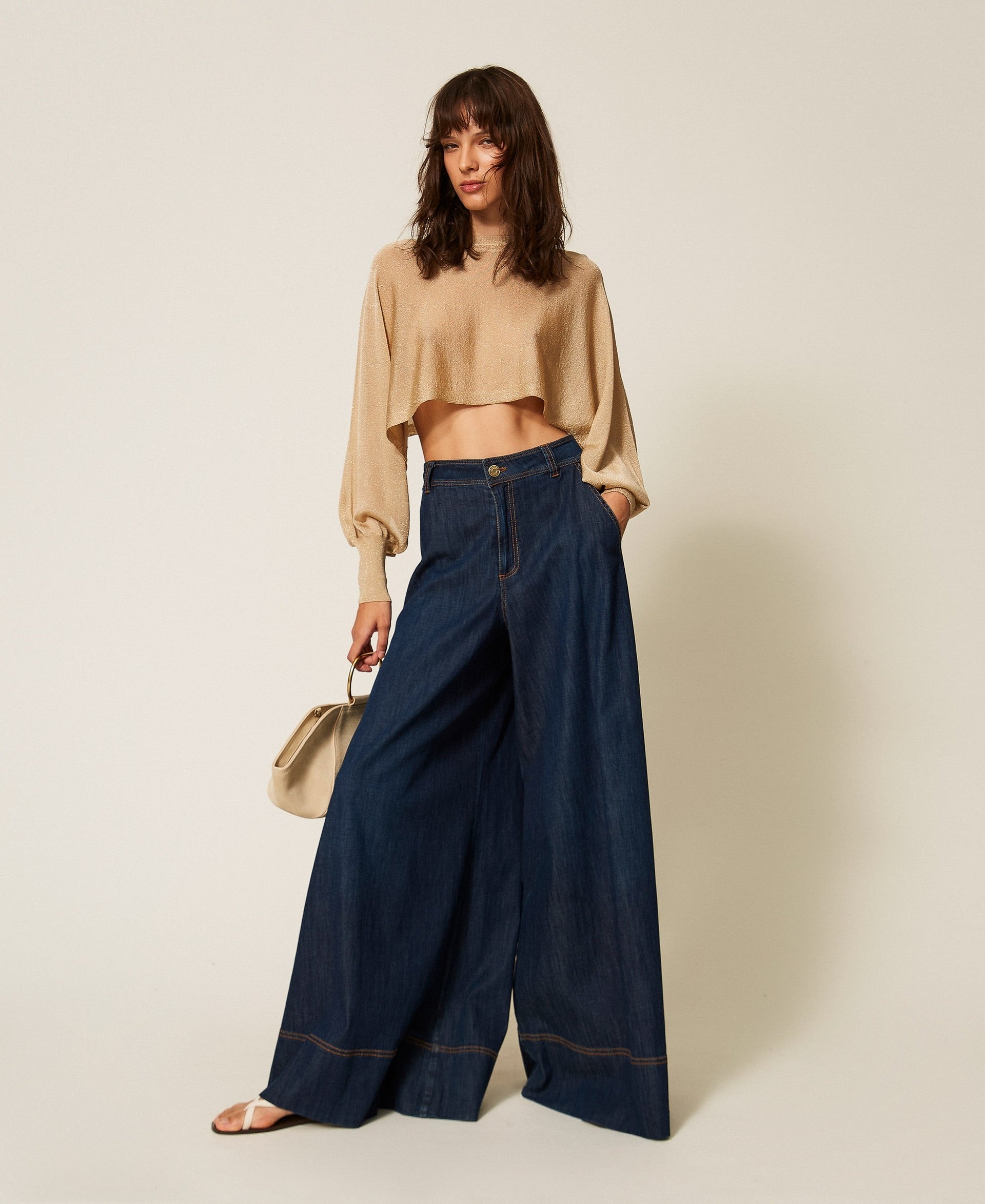 Twinset Cropped Jumper With Lurex