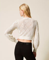 Twinset Diamond Pattern Cardigan With Pearls