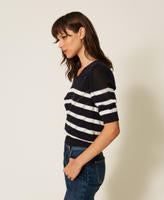 Twinset Cotton And Cashmere Striped Jumper