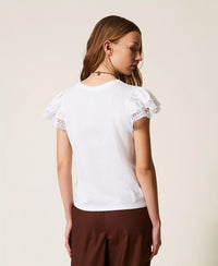 T-shirt coupe régulière avec dentelle Twinset