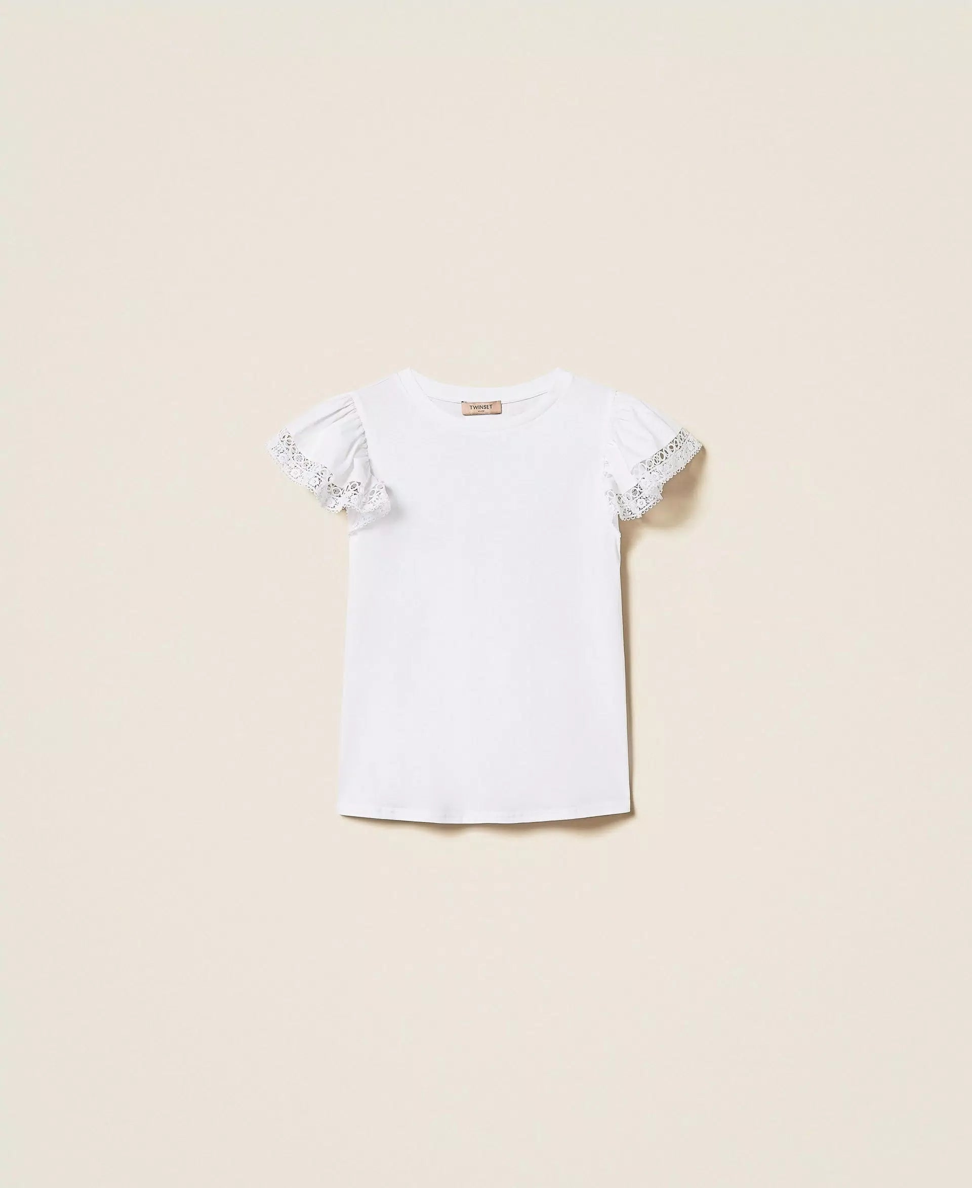 T-shirt coupe régulière avec dentelle Twinset