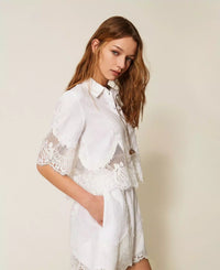 Twinset Linen Shirt With Lace