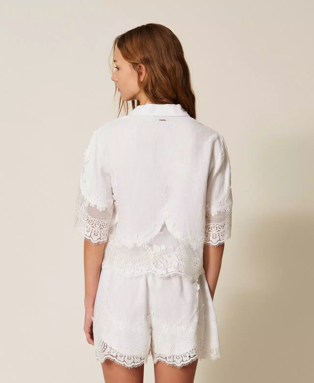 Twinset Linen Shirt With Lace