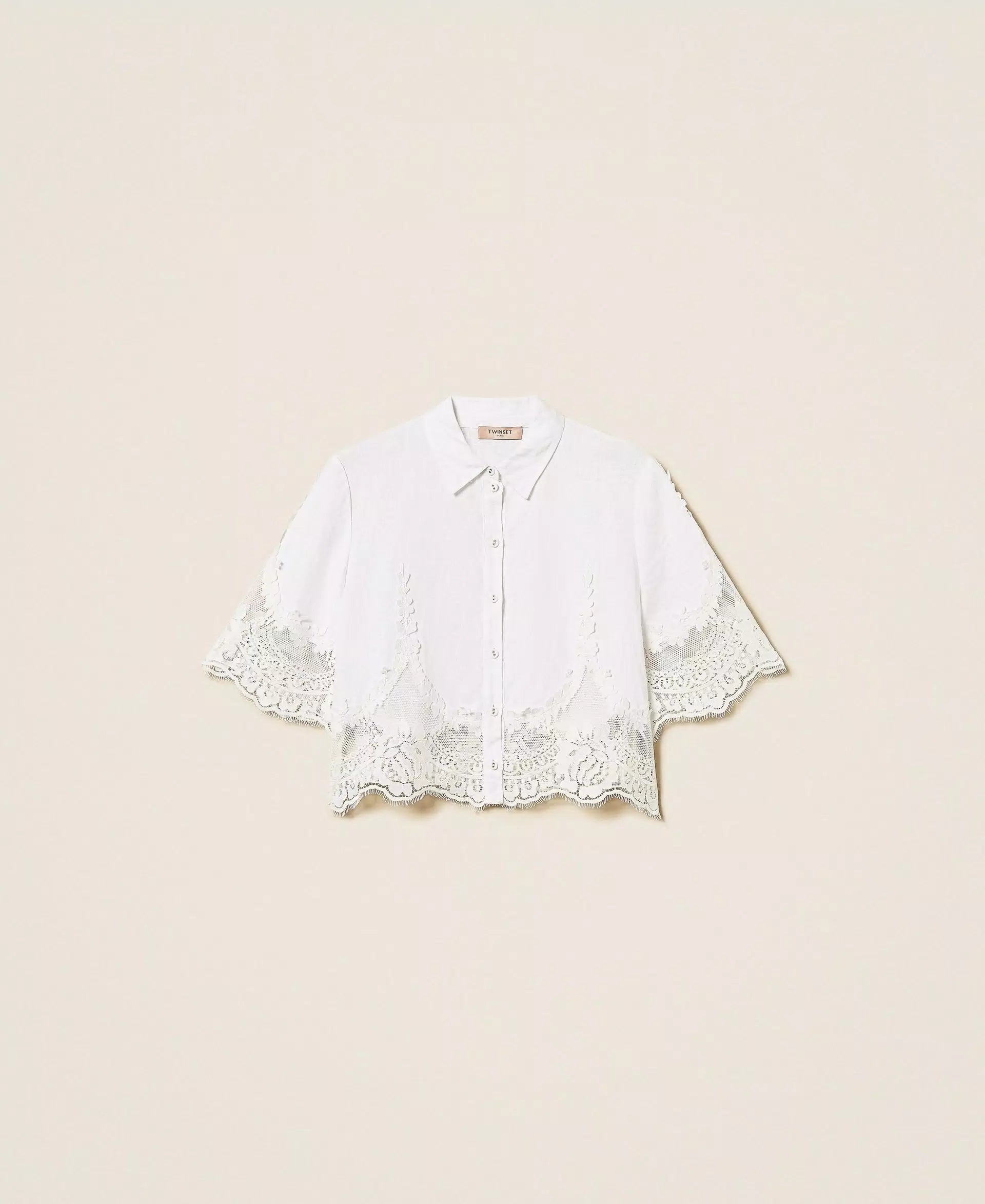 Twinset Linen Shirt With Lace