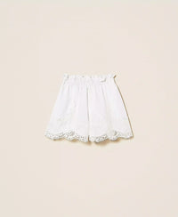 Short en lin avec dentelle Twinset blanc