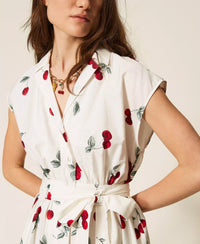 Robe midi en popeline avec imprimé cerises Twinset