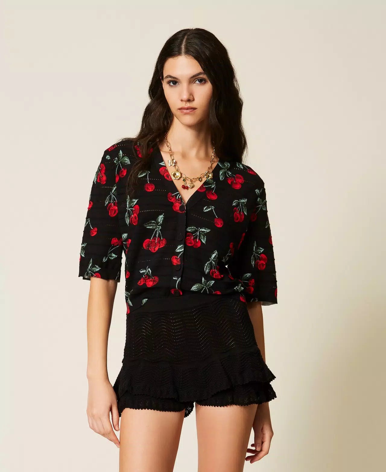 Twinset Cherry Print Cardigan