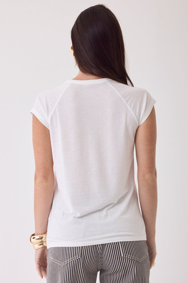 Majestic Filatures Lyocell Cotton Cap Sleeve Crewneck