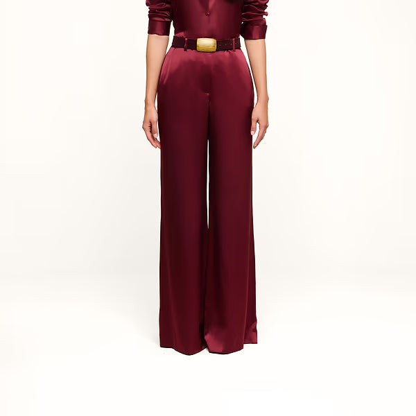 L'Agence Pilar Wide Leg Pant Dark Port