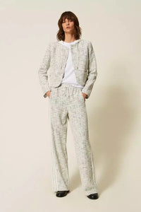 Twinset Tweed Jacket Off-White/Black