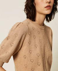 Twinset Pointelle Knit Buttoned Polo Shirt