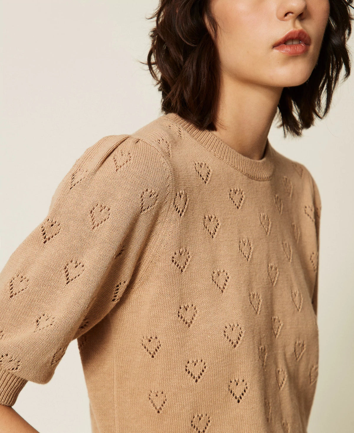 Twinset Pointelle Knit Buttoned Polo Shirt