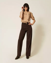 Twinset Pointelle Knit Buttoned Polo Shirt