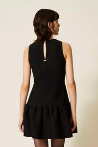 Short Knitted Dress With Flounce