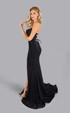 Jessica Angel Crystal Embellished Spaghetti Straps Gown