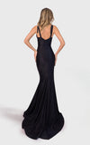 Jessica Angel V-Neck Crystal Embellished Gown