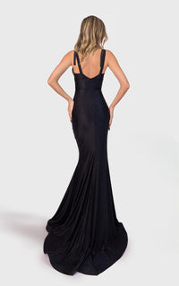 Jessica Angel V-Neck Crystal Embellished Gown