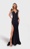 Jessica Angel V-Neck Crystal Embellished Gown