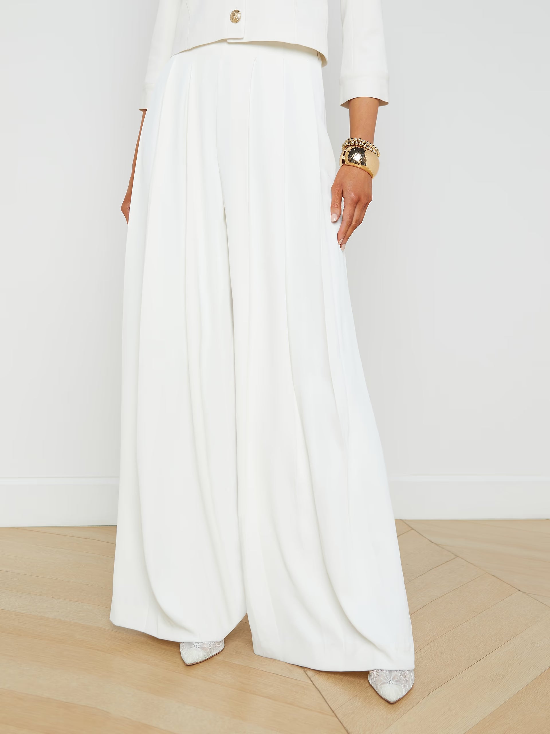 L'Agence Nova Pleated Wide-Leg Pant