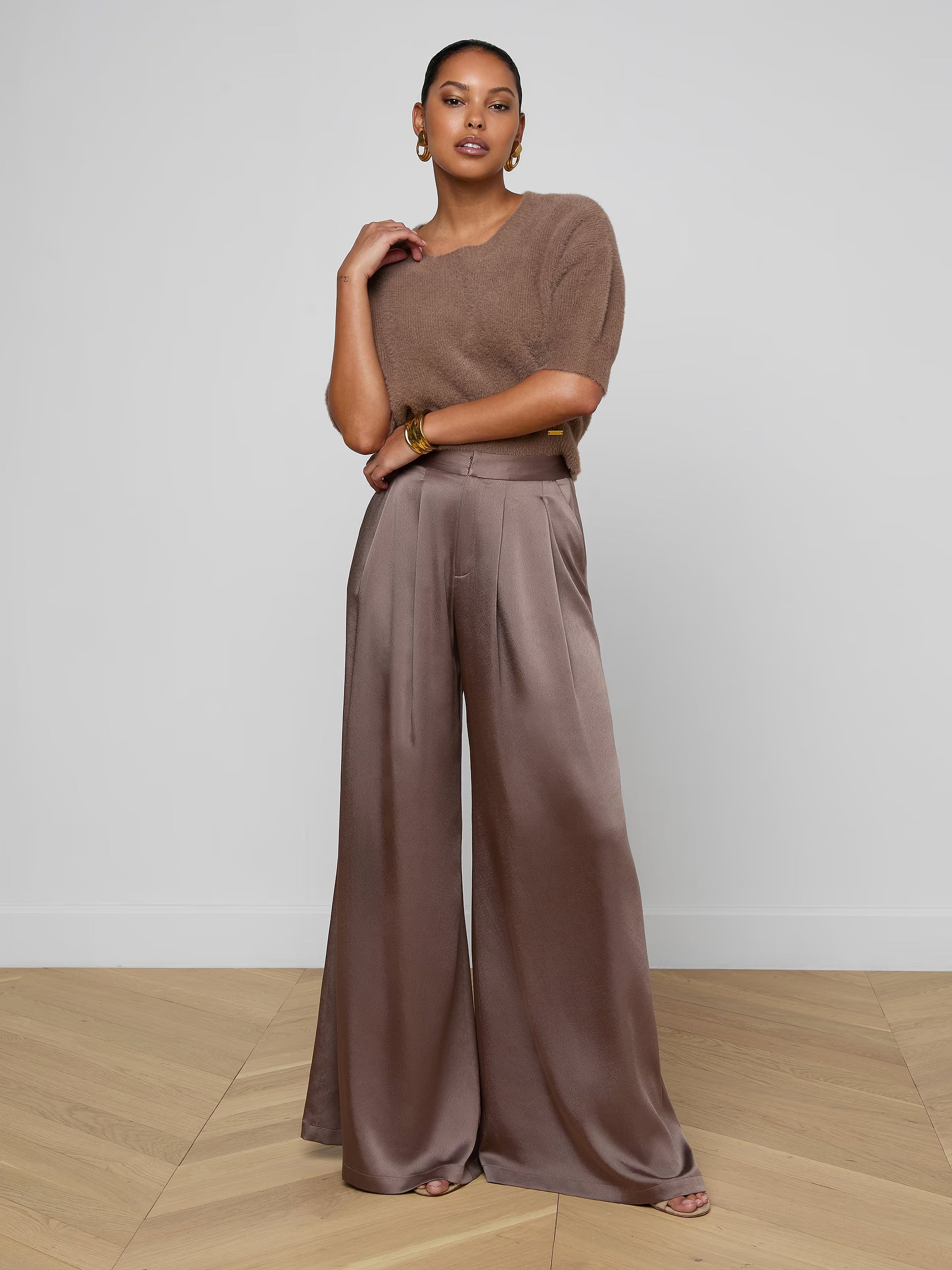 Pantalon en satin L'Agence Aubrie