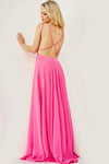 Butterfly Beaded Bust Open Back Chiffon Skirt Gown