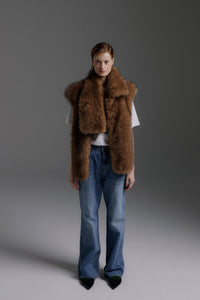 Molliolli ETOIL-F26 Gilet à col Etoil marron sauvage
