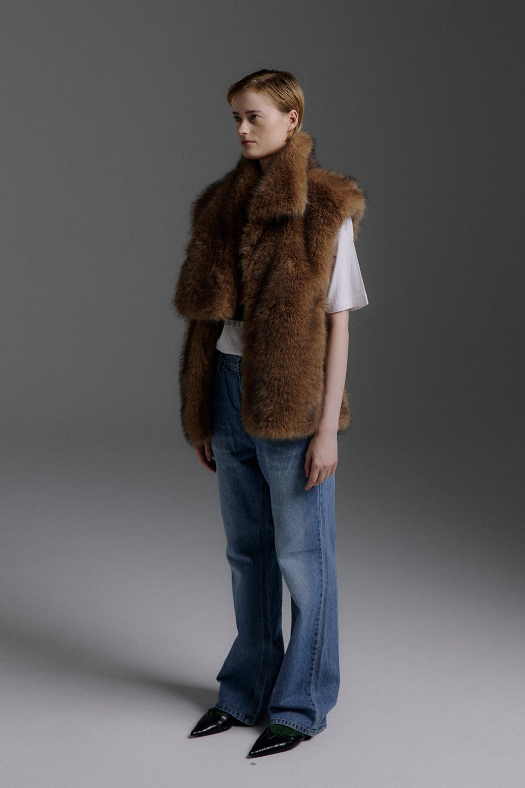 Molliolli ETOIL-F26 Gilet à col Etoil marron sauvage