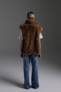 Molliolli ETOIL-F26 Gilet à col Etoil marron sauvage