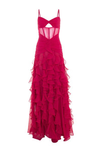 PatBO Silk Plisse Maxi Dress