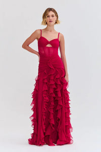 PatBO Silk Plisse Maxi Dress