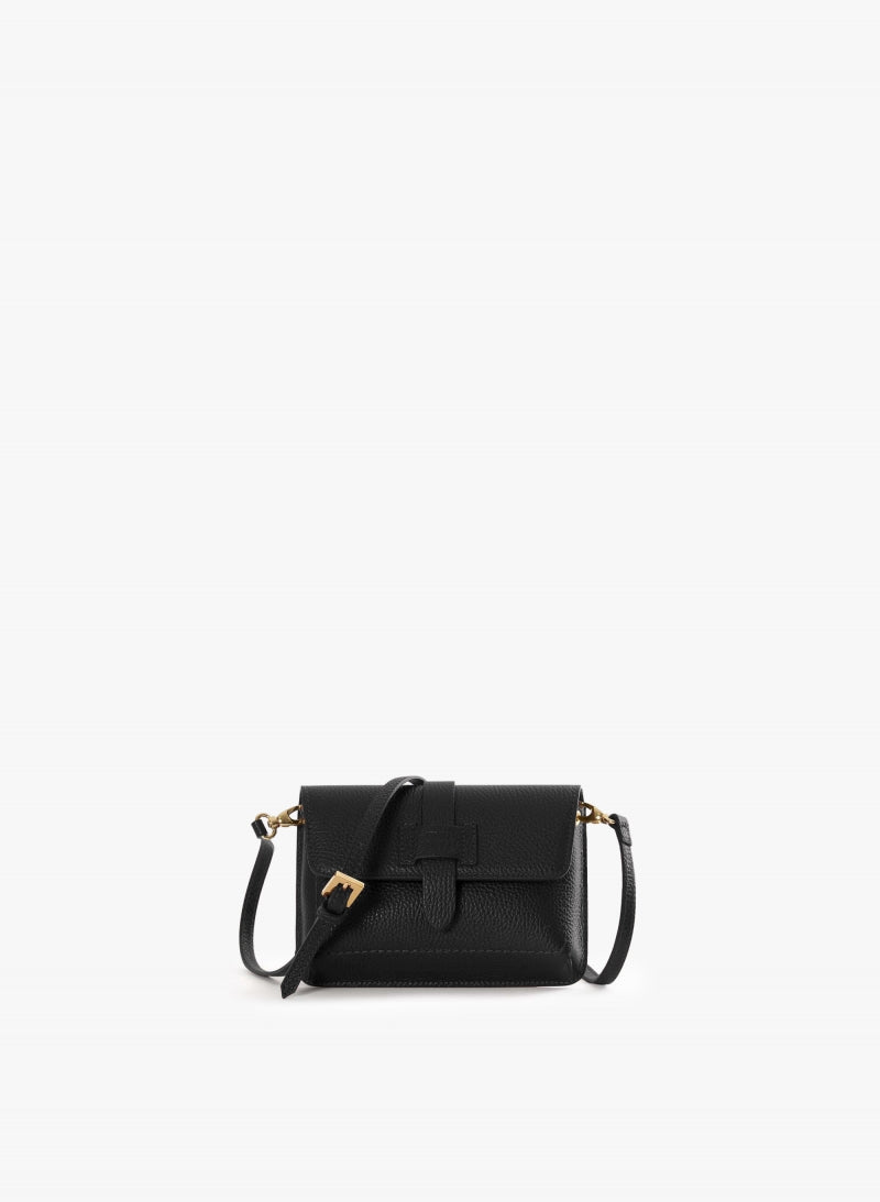 Cinzia Rocca Genuine Leather Mini Shoulder Bag - Black