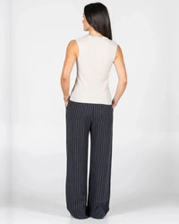 C'est Moi Pucker Fabric Deep V Neck Top