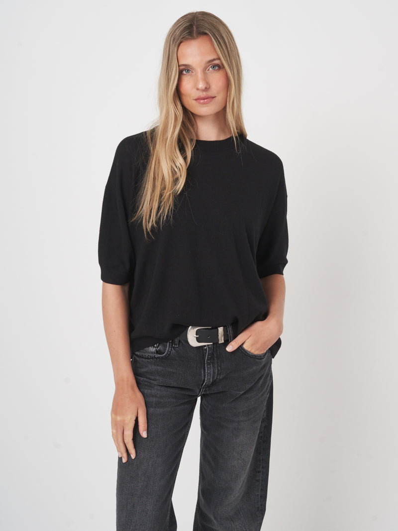 Repeat Relaxed Short-Sleeve Knit Top