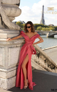 Tarik Ediz One Shoulder Bow Gown