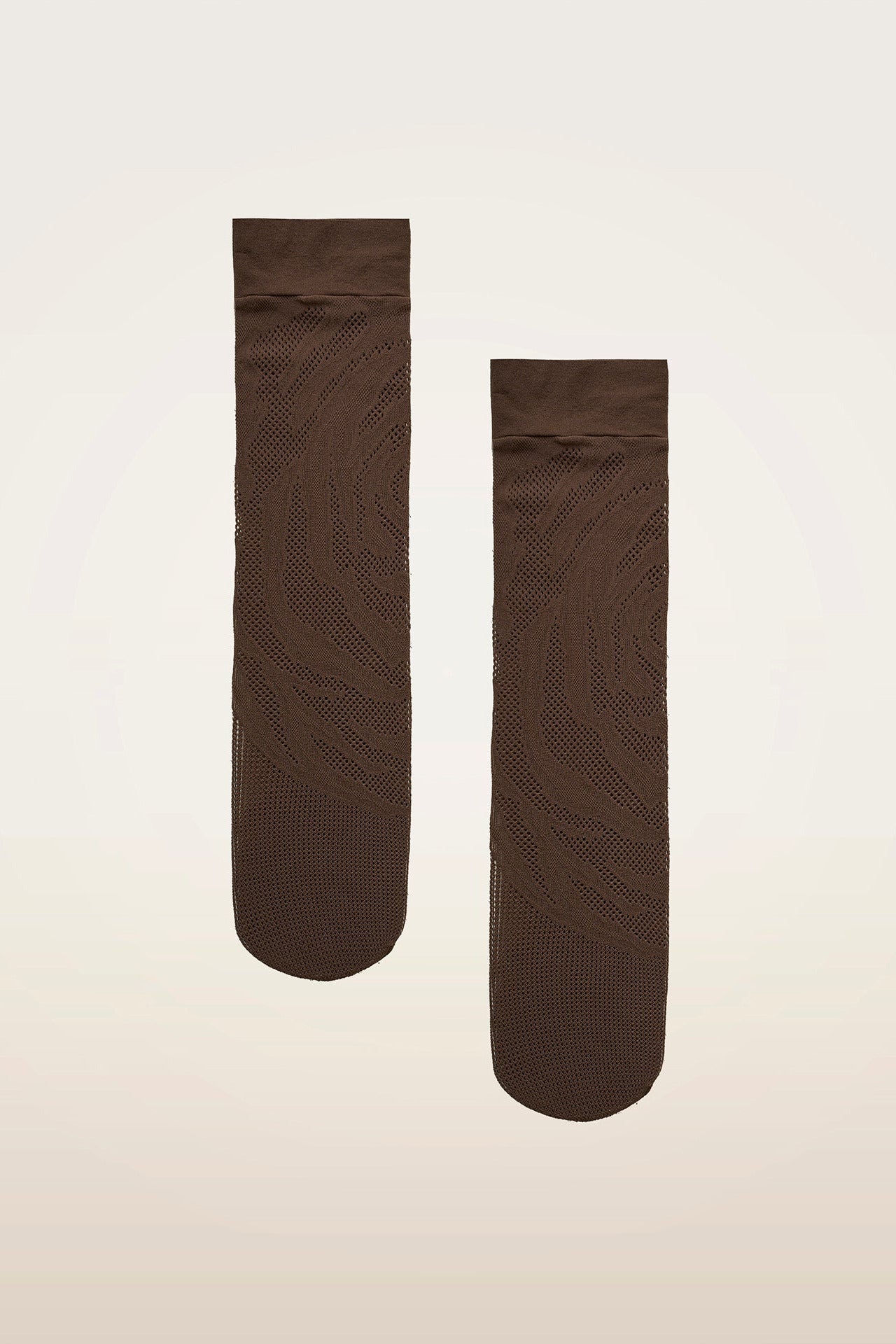 Wolford Rosebloom Net Knee-Highs Roasted Tea