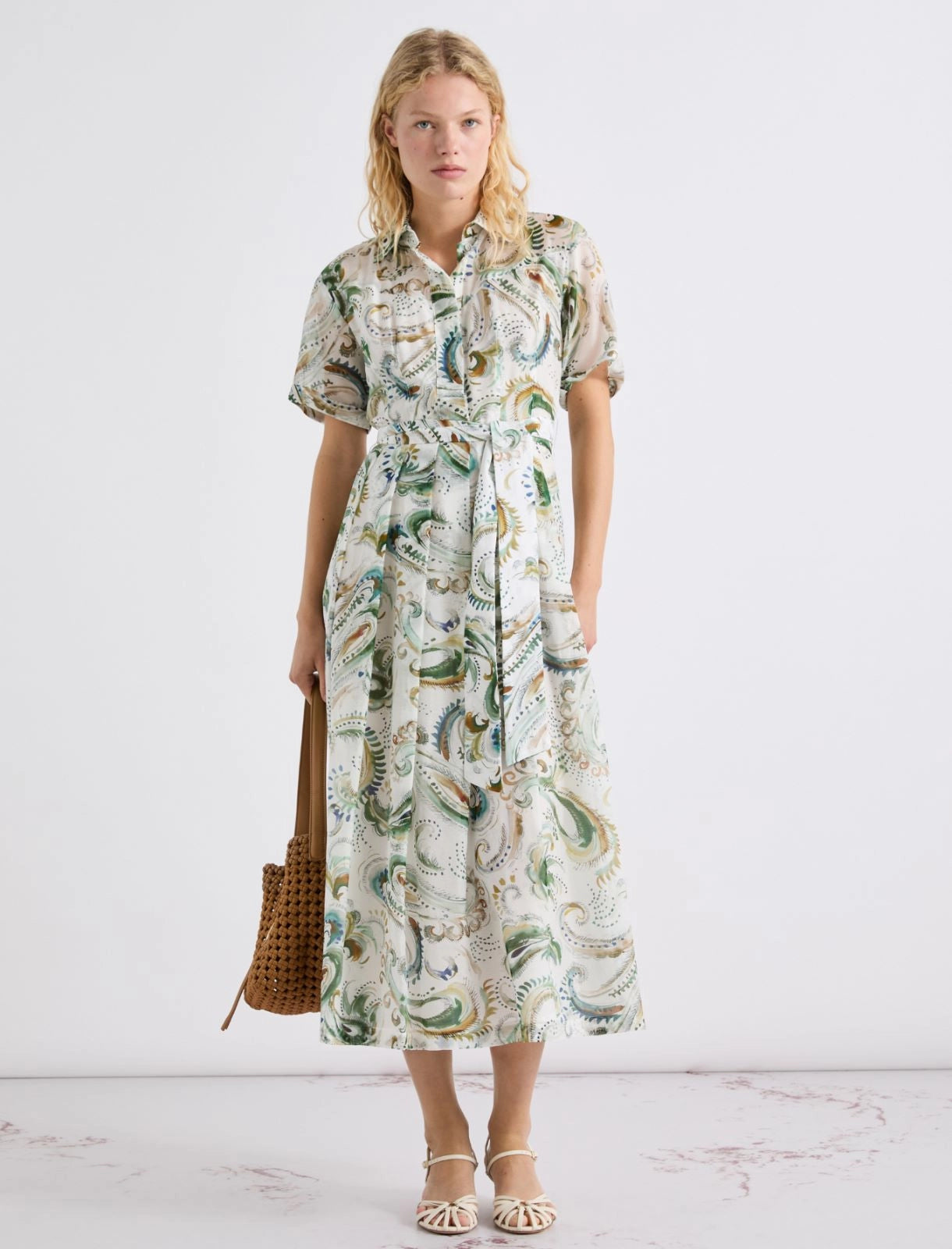 Marella Cotton And Silk Voile Dress Optical White