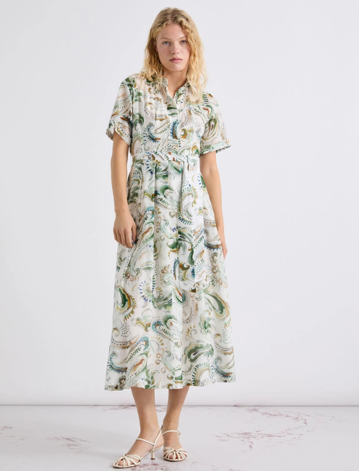 Marella Cotton And Silk Voile Dress Optical White