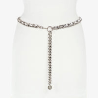 Brave Leather Doone Simple Chain Belt Metallic Silver