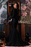 Jessica Angel Long Sleeve Deep V Gown